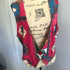 Colorful Geometric Women's‎ Vest vintage bohemian